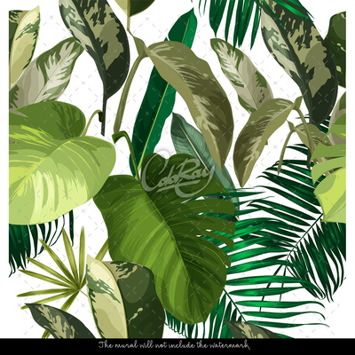 Fotobehang Boeket van exotische bladeren