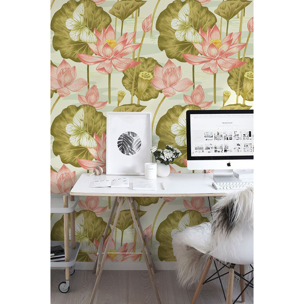 Fotobehang Uitzicht op de waterlelies