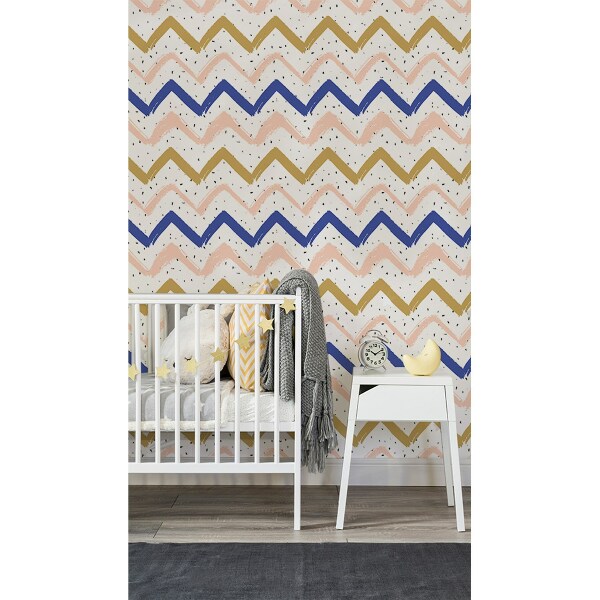 Fotobehang Zoete pastelzigzags