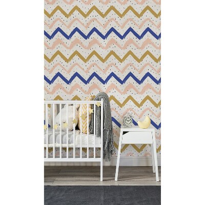 Fotobehang Zoete pastelzigzags