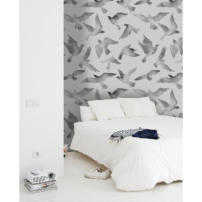 Fotobehang Grijze duiven in vlucht