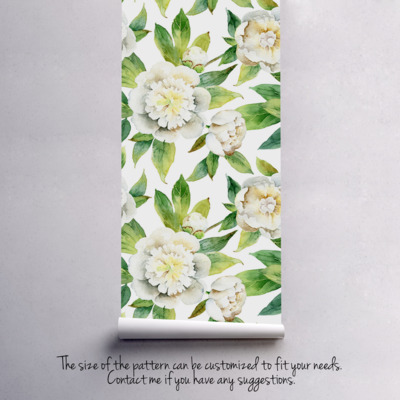 Fotobehang Elegante witte pioenrozen