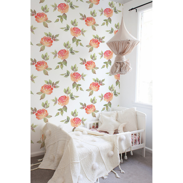 Fotobehang Delicate aquarelrozen