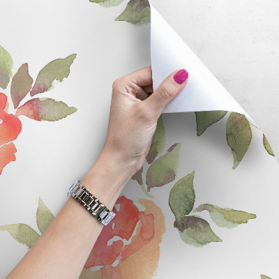 Fotobehang Delicate aquarelrozen