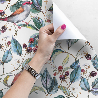 Fotobehang Vogelzang in bramen