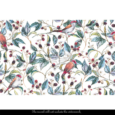 Fotobehang Vogelzang in bramen