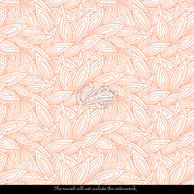 Fotobehang Tussen de perzikbladeren