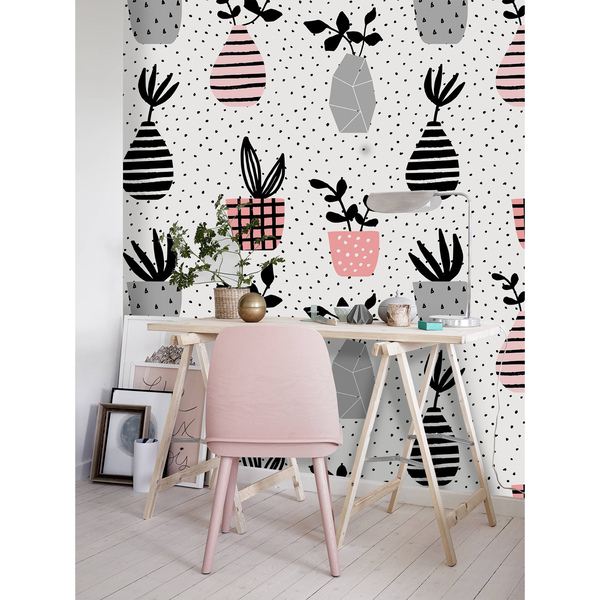 Fotobehang Charmante bloempotten