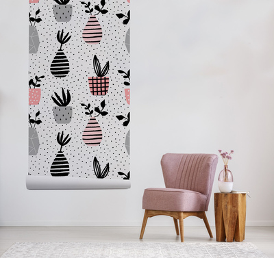 Fotobehang Charmante bloempotten