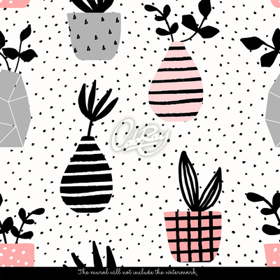 Fotobehang Charmante bloempotten