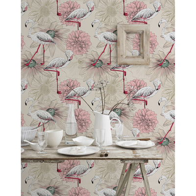 Fotobehang Romantische flamingo's