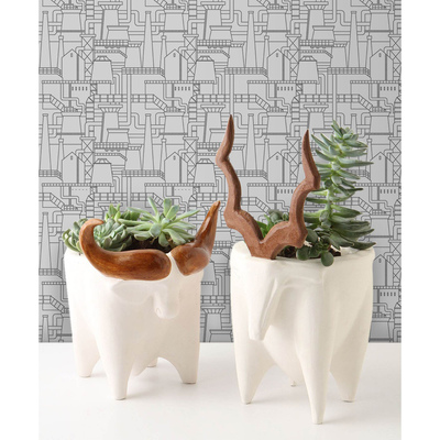 Fotobehang Schets van een industriële stad