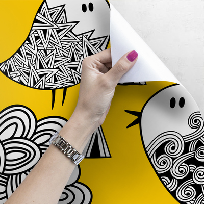 Fotobehang Designer zingende vogels