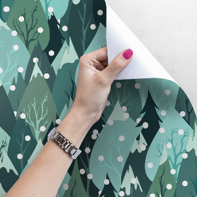 Fotobehang Met sneeuw bedekte heuvels