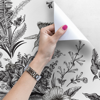 Fotobehang Zwart-witte tuin