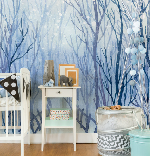 Fotobehang Januari in het park