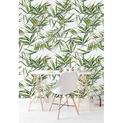 Fotobehang Delicate exotische bladeren