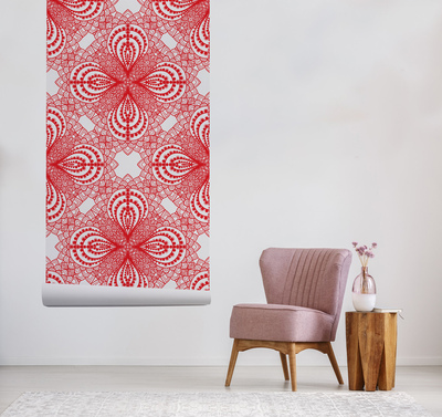 Fotobehang Witte en rode kleuren