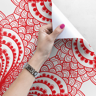 Fotobehang Witte en rode kleuren