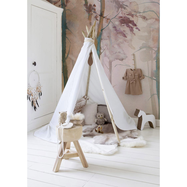 Fotobehang Mistige ochtend in het bos