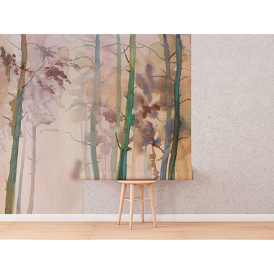 Fotobehang Mistige ochtend in het bos