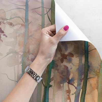 Fotobehang Mistige ochtend in het bos