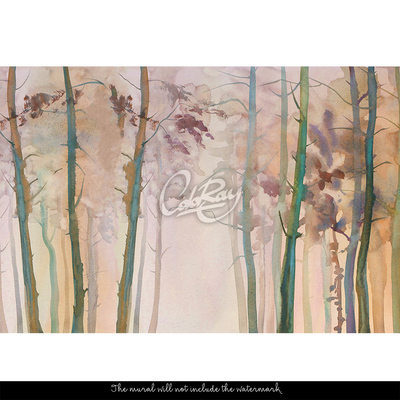 Fotobehang Mistige ochtend in het bos