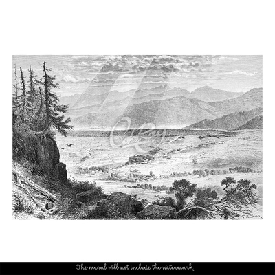 Fotobehang Uitzicht op de bergen