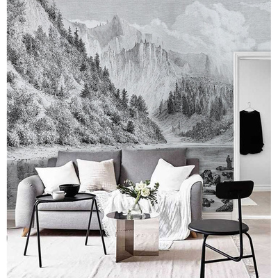 Fotobehang Een bergpas vlak naast je