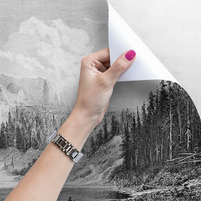 Fotobehang Een bergpas vlak naast je