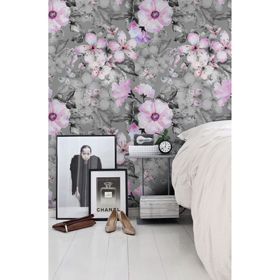 Fotobehang De subtiele schoonheid van bloemen en vlinders