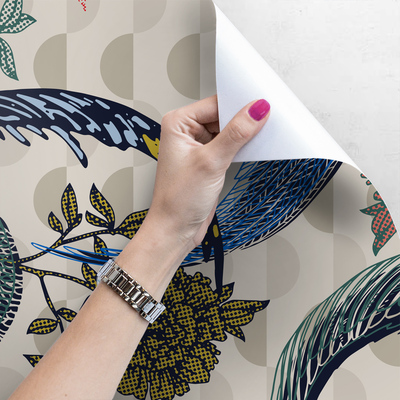 Fotobehang Fazanten tussen de bloemen