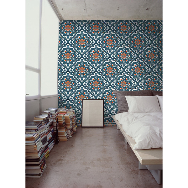 Fotobehang Bloemenvierkanten