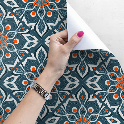 Fotobehang Bloemenvierkanten