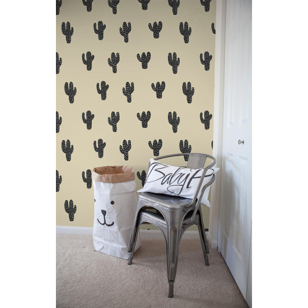 Fotobehang Beige Minimalistische Cactussen