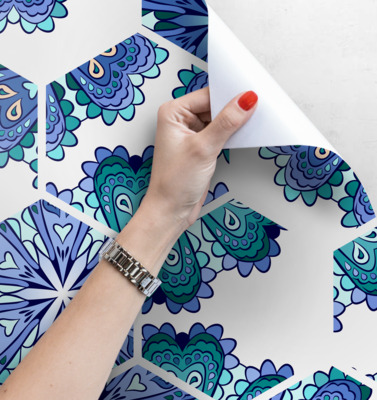 Fotobehang Zeshoekige Azulejos