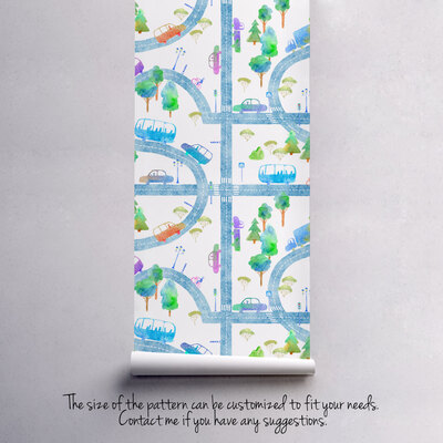 Fotobehang Op weg naar school