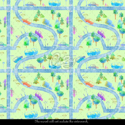 Fotobehang Op weg naar school