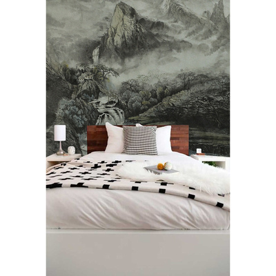 Fotobehang Aan de voet van de bergen