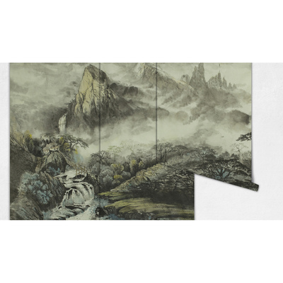 Fotobehang Aan de voet van de bergen