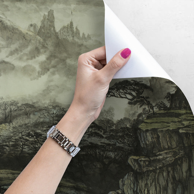 Fotobehang Aan de voet van de bergen