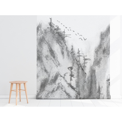 Fotobehang De mistige piek van de Khan Tengri-berg