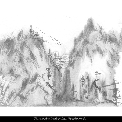 Fotobehang De mistige piek van de Khan Tengri-berg