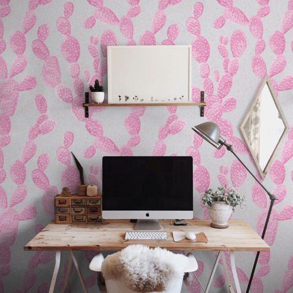 Fotobehang Door een roze bril