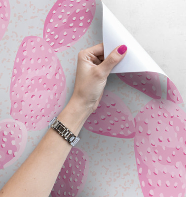 Fotobehang Door een roze bril