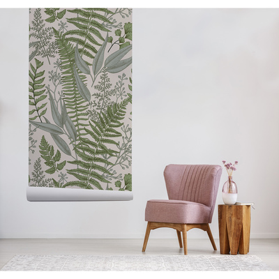 Fotobehang Rustend bij de varen