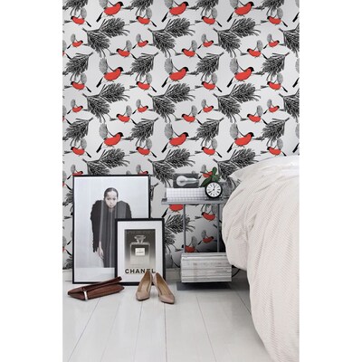 Fotobehang Rode goudvinken in kegels