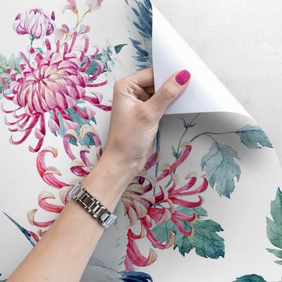 Fotobehang Een wereld vol kleurrijke bloemen