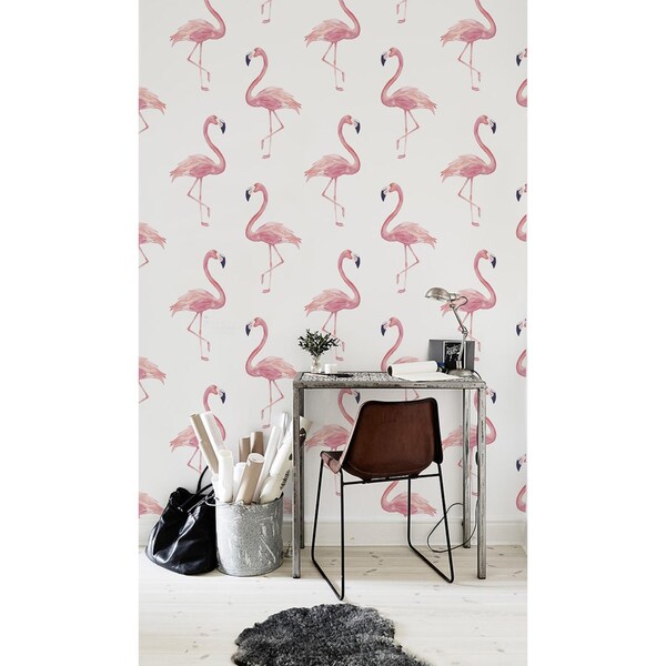 Fotobehang Wereld van flamingo's