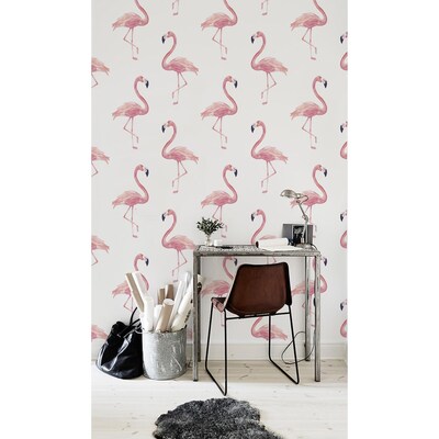 Fotobehang Wereld van flamingo's